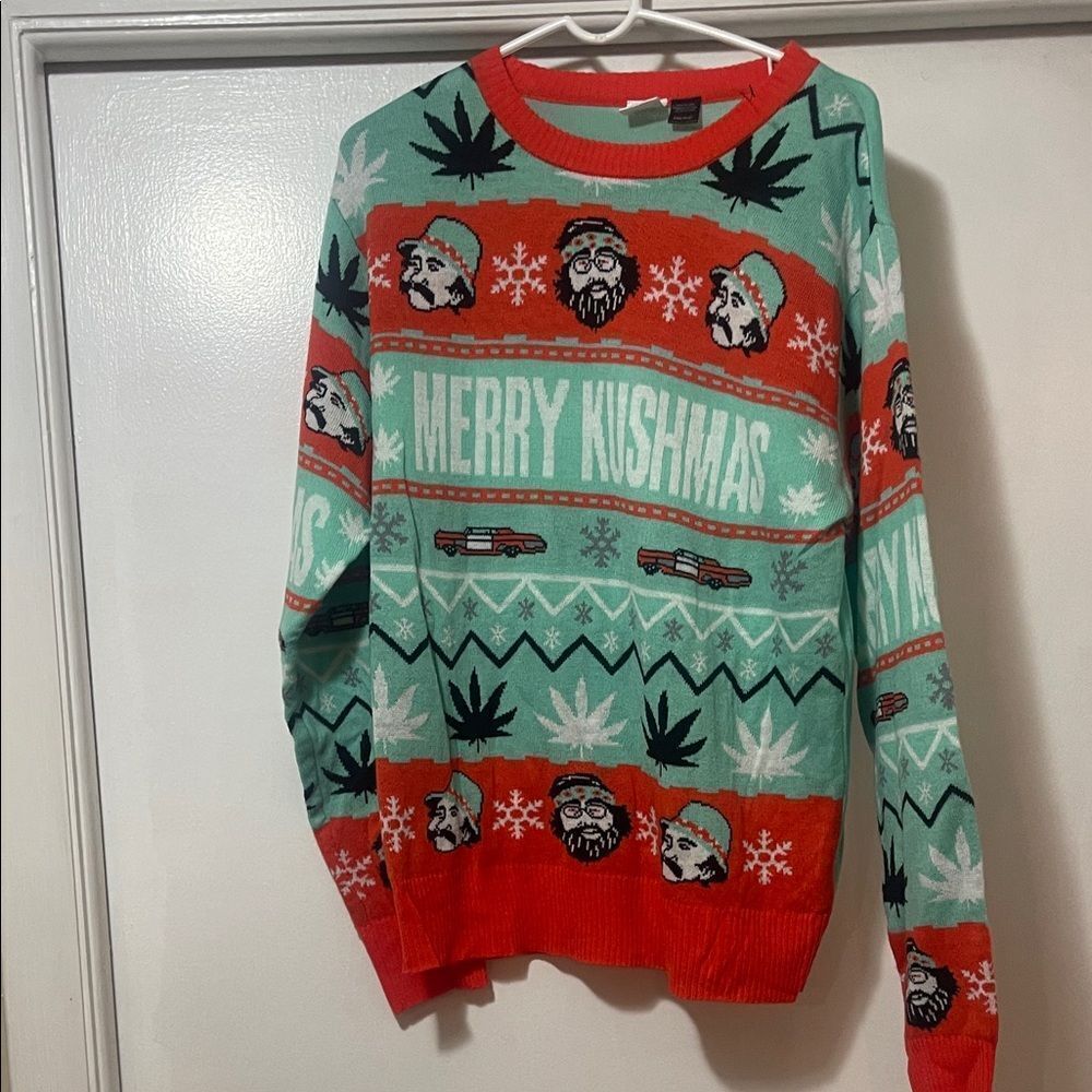 Cheech & Chong Festive Christmas Sweater size small